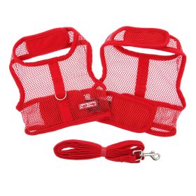 Cool Mesh Dog Harness - Solid Red (Option: Large)