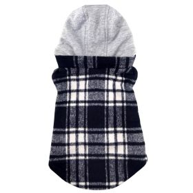Weekender Dog Sweatshirt Hoodie Black & White Plaid Flannel (Option: Large)